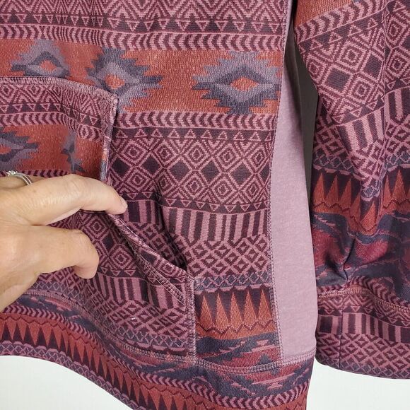 Burton Crown Bonded Pullover Hoodie Pockets Water Repellant Southwestern Sz M - Picture 10 of 12